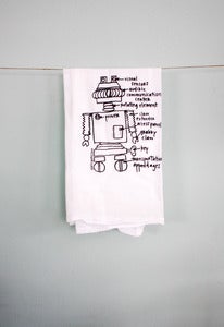 Image of Tea towels for geeks - robot floursack towels