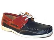 Image of Mens Navy & Red Tri-colour Deck Shoes Boat Shoes