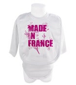 Image of BAVOIR "MADE IN FRANCE" BLANC MOTIF ROSE