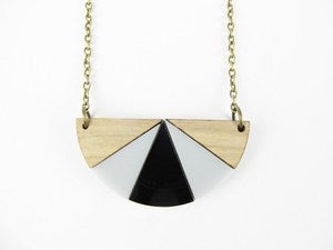 Image of Deco half circle necklace - grey