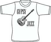 Image of "Gypsy Jazz" And Selmer Style Guitar White T-Shirt