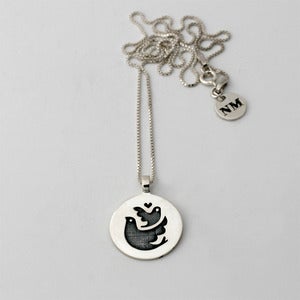 Image of Birds Token Necklace | Silver {FREE SHIPPING}