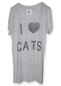 Image of I HEART CATS · ZKW-PSP11-004 · GREY HTR