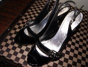 Image of Black Patent Leather Slingbacks 