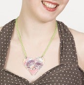 Image of Kitsch Doily Necklace - two kitties in a box