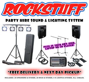 Image of ROCKSTUFF - PARTY SOUND & LIGHTING SYSTEM HIRE (per night)