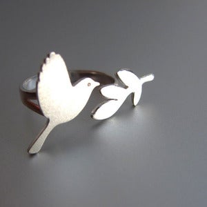 Image of Peace Bird Ring - Handmade Silver Ring 