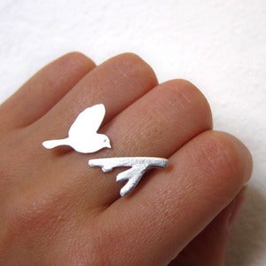 Image of Flying Bird - Handmade Silver Rings
