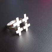 Image of Hash Number Sign Ring - Handmade Silver Ring