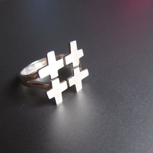 Image of Hash Number Sign Ring - Handmade Silver Ring