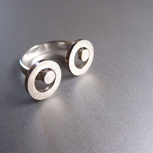 Image of Mr. Googly Eyes - Handmade Silver Ring