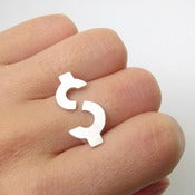 Image of Dollar Sign - Handmade Silver Ring 