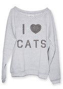 Image of I HEART CATS · ZKW-PSP11-017 · GREY HTR