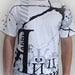 Image of Man's T-shirt Cyrillic Wear Urban Russian CCCP USSR Ukrainian White