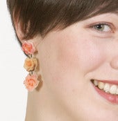 Image of Forever Flowers Earrings (on cream acrylic)