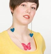 Image of Hot Pink Butterfly Necklace