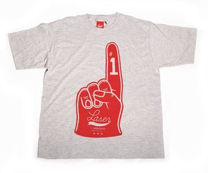 Image of 1st ANNIVERSARY Foam finger tee light oxford