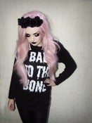 Image of Black Glitter 'Bad to the Bone' Longsleeve Tee