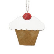 Image of Ltd. Edition Cupcake Necklace made from recycled vinyl records.