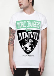 Image of "World Changers" on White Shirt