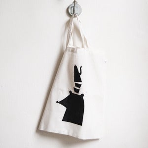Image of Bear - screen printed tote bag