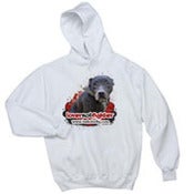 Image of Lover Not Fighter Dog - Red Graphic Hoodie