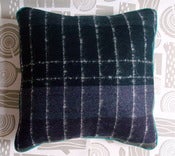 Image of Wool Plaid Cushion - Black