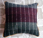Image of Wool Plaid Cushion - red/black
