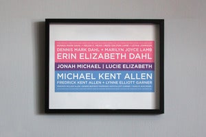 Image of 5 Generation Converge Family Tree | 16"x20" with children