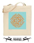 Image of Persian Glaze TOTE BAG (orange/turquoise) 