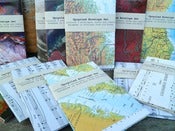 Image of Upcycled Envelope Set. Maps, Music and Satellite