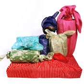 Image of Vintage Sari Silk Furoshiki Gift Wrap Set, Assorted Sizes and Colors