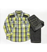 Image of L/S Checker Woven 2pc Set Toddler