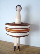 Image of Vintage Braid Peg Doll -  brown stripe