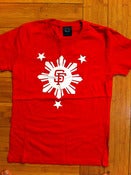 Image of AKO Apparel - Ladies SF Sun N Stars - White on Red [LSFSNS09WR]