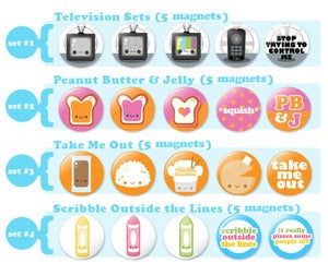 Image of Kawaii Not Themed Magnet Sets
