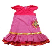 Image of 7710 Embroidered & Sequin trim Pink Dress