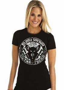 Image of Black Victory - "Blood Suckin" GIRLY T White 