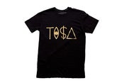 Image of TI$A LOGO T-SHIRT GOLD BLACK