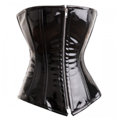 Image of Black PVC straight cut zip design