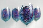 Image of Peacock Wedding Glassware--6 Piece Toasting Collection