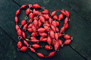 Image of Large Funky Paper Bead Necklaces ~ Red
