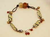 Image of Dalmation Jasper, Carnelian Mixed Medium Bracelet -- One-of-a-Kind (F799)