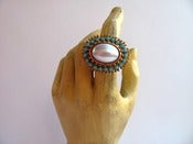 Image of Beautiful Gold Pearl & Turquoise Ring