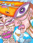 Image of TOPSY-TURVY: Birdwatcher PRINT
