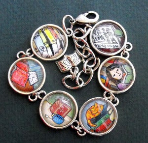 Image of Reading Themed Bracelet Readers Book Literary Themed Jewelry