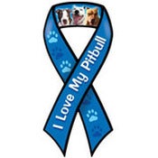 Image of "I Love My Pit Bull" Ribbon Car Magnet