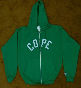 Image of Embroidered Zip Hoodie - Green / Silver