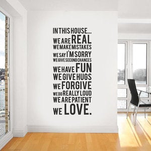 Image of Family Rules - In This House We Do Wall Decal Sticker