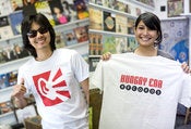 Image of White short sleeve T-shirt with Red Ear logo